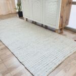 Chic white color woven rug for stylish indoor decor - SR 058 (80x200cm) by Ramsha Home