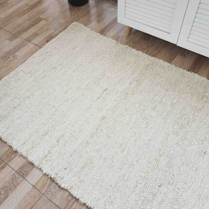 Premium natural off white color woven rug - SR 059 (80x200cm) by Ramsha Home