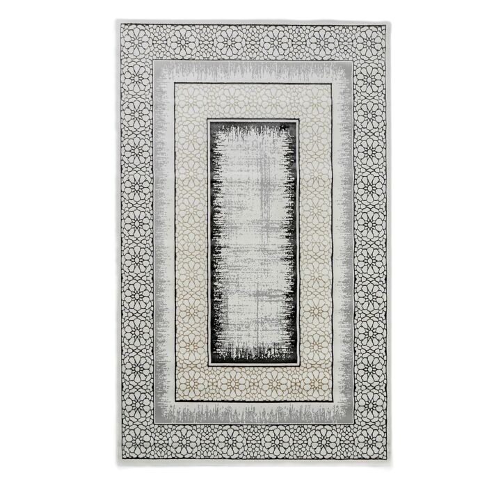 Luxurious Cream & Gold Color Turkish Machine Made Rug For Bedroom- ND81A