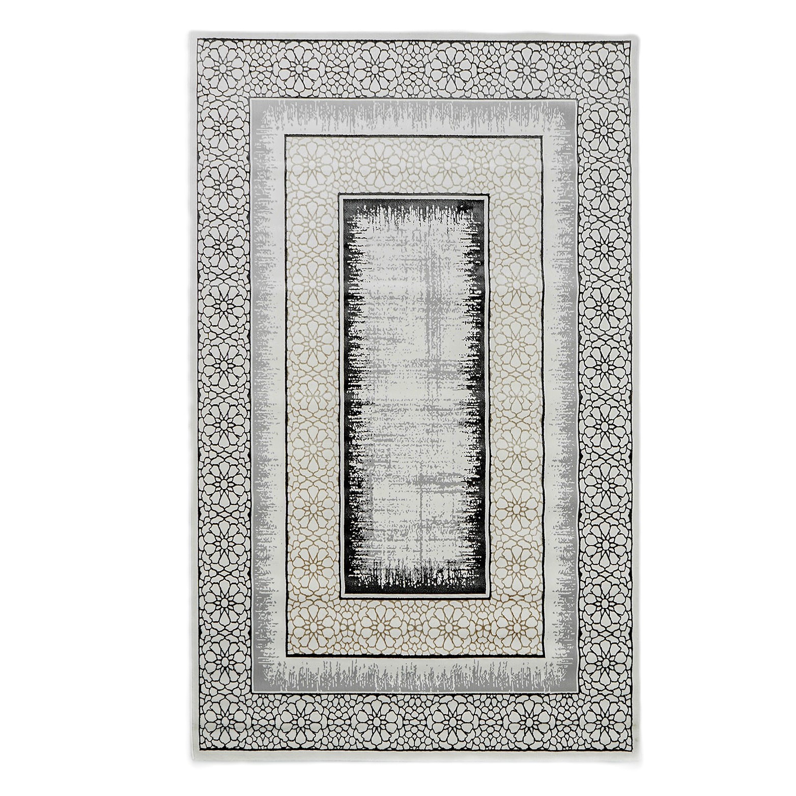Machine Made Rugs – Contemporary Designs for Every Home Luxurious Cream & Gold Color Turkish Machine Made Rug For Bedroom- ND81A
