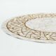 Cream & Gold Color Round Shaped Turkish Machine Made Rug - MZ67C - Image 3