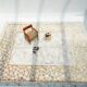 Cream & Gold Color Rectangle Turkish Machine Made Rug - MZ67C - Image 3