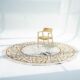 Cream & Gold Color Round Shaped Turkish Machine Made Rug - MZ67C - Image 4
