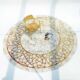 Cream & Gold Color Round Shaped Turkish Machine Made Rug - MZ67C - Image 6