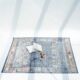 Luxurious Texture Denim Color Area Machine Made Turkey Rug – K742B
