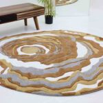 Round Novara Rug CMN 12, 200cm, multi-color for drawing room decor, combining elegance and vibrancy.