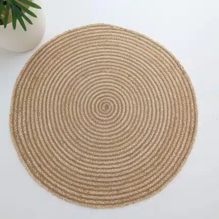 Luxurious Handmade Home Decor Jute Rug Circle - Eco-Friendly, Durable, and Stylish for Living Rooms