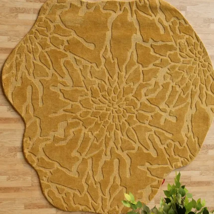 Handmade wool rug with intricate design, soft texture, and timeless decorative appeal for home interiors.