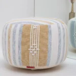 Decorative pouf for living room with stylish design, soft comfort, and versatile functionality.