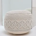 Decorative pouf for living room with stylish design, soft comfort, and versatile functionality.