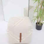 Natural Color Decorative Pouf - PF-166 (40x40x40cm)