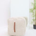 Modern pouf and foot stool from Ramsha Home UAE, ideal as a pouf seat and comfortable foot rest.