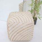 Natural Color Decorative Pouf - PF-173 (40x40x40cm)