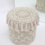 Chic modern pouf from Ramsha Home UAE, perfect as a foot stool, pouf seat, or foot rest for stylish interiors.