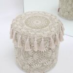 Chic modern pouf from Ramsha Home UAE, perfect as a foot stool, pouf seat, or foot rest for stylish interiors.