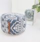 Versatile modern pouf from Ramsha Home UAE, perfect as a pouf seat, foot stool, and foot rest.