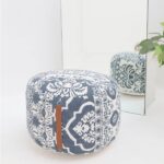 Versatile modern pouf from Ramsha Home UAE, perfect as a pouf seat, foot stool, and foot rest.