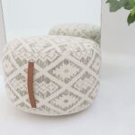 Modern pouf foot rest and pouf seat designed as a stylish foot stool for living spaces in UAE.