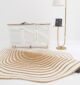 Rectangle multi-color rug featuring vibrant patterns, durable quality, and modern indoor décor style.