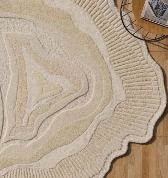 Handmade rug crafted with artisanal skill, offering unique design, warmth, and lasting durability.