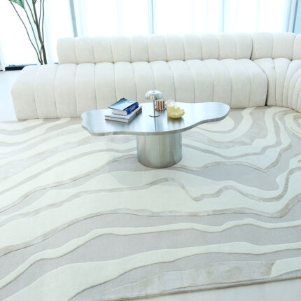 Detailed close-up of multicolor handmade area rug HTWV-127 showing premium wool, viscose, and cotton fibers