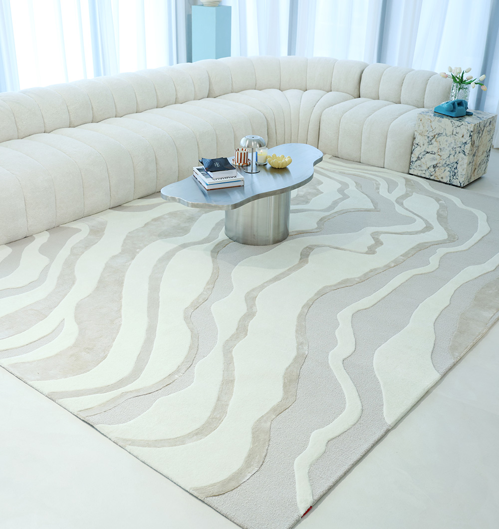 Full View – Multi Color Handmade Area Rug HTWV-127 Full view of multicolor handmade area rug HTWV-127 made with wool, viscose, and cotton