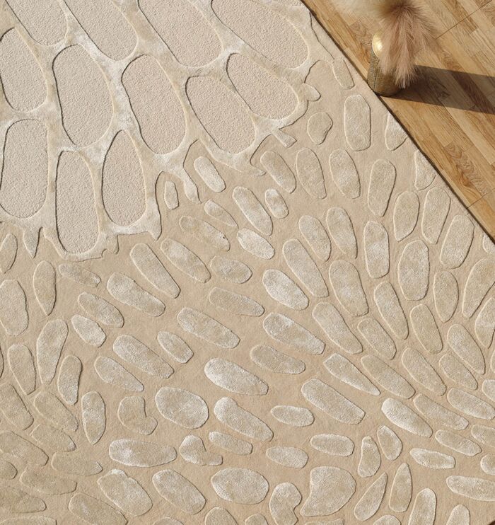 Natural White Color Handmade Area Rug - HTWV-134 - Image 4