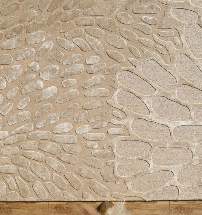 Natural White Color Handmade Area Rug - HTWV-134 - Image 2