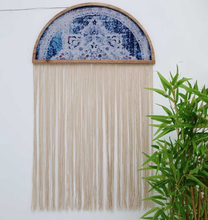 Handcrafted wall hanging planters and fabric wall hangings perfect for outdoor and indoor wall decor