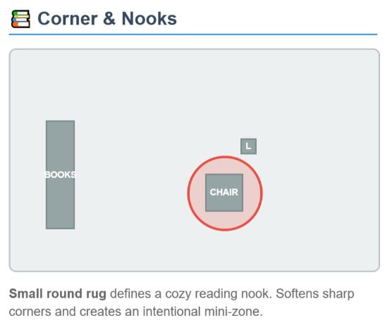 rug size guide for corner & nooks This is the Rug Size Guide for Corner & Nooks