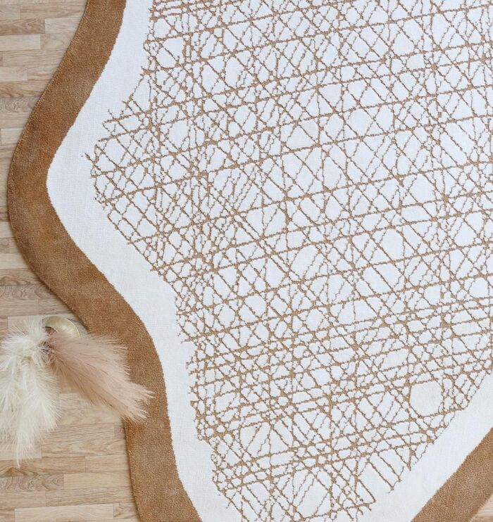 ⁦Novara Shape White & Beige Area Rug  - CMN 90 (200x300 cm)⁩ - الصورة ⁦4⁩