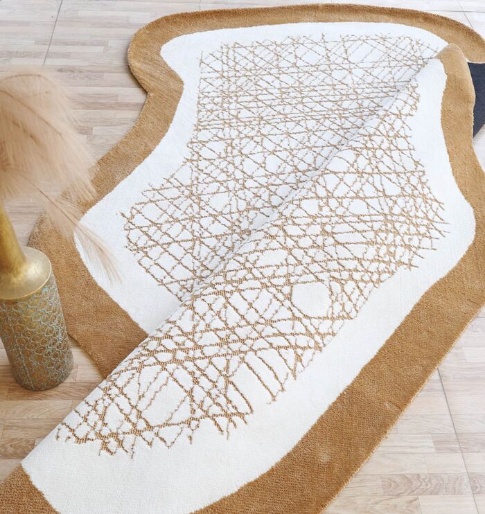 ⁦Novara Shape White & Beige Area Rug  - CMN 90 (200x300 cm)⁩ - الصورة ⁦5⁩