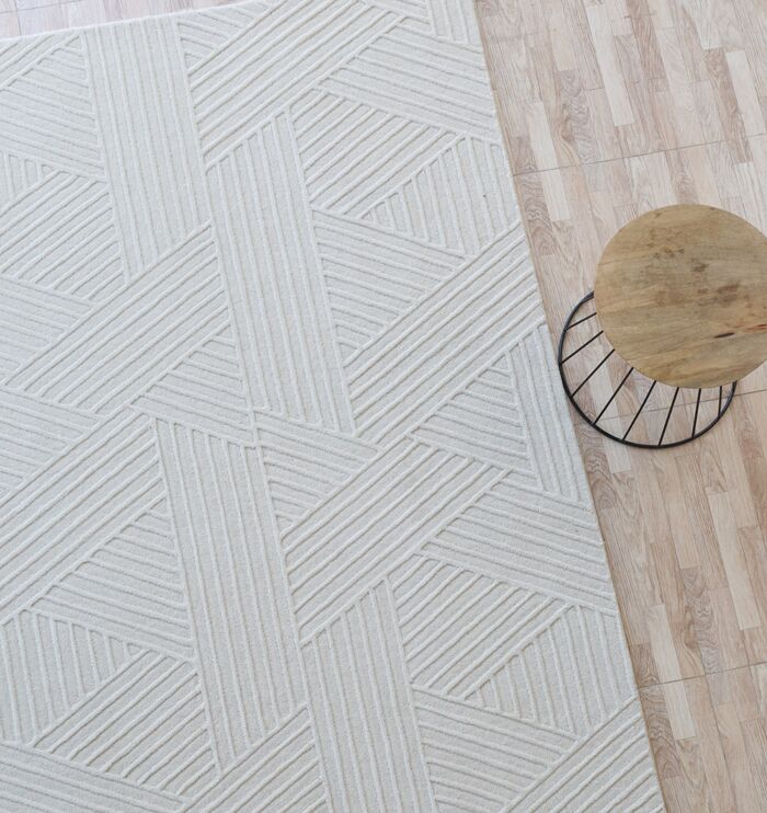 ⁦Off White Color Handmade Area Rug - LKH-013 (200x300 cm)⁩ - الصورة ⁦2⁩
