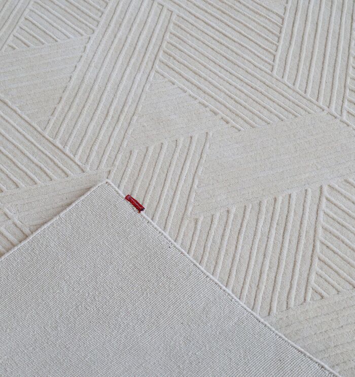 ⁦Off White Color Handmade Area Rug - LKH-013 (200x300 cm)⁩ - الصورة ⁦5⁩