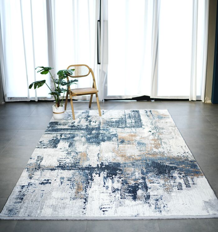 Elegant Turkish polyester rug, washable indoor and outdoor carpet, perfect for living room, bedroom rugs, and stylish homes across UAE.