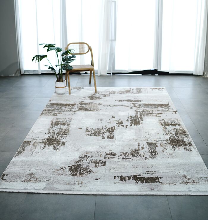 Stylish washable Turkish polyester rug, ideal for indoor and outdoor use, perfect as living room carpet, bedroom rugs, or home UAE décor.