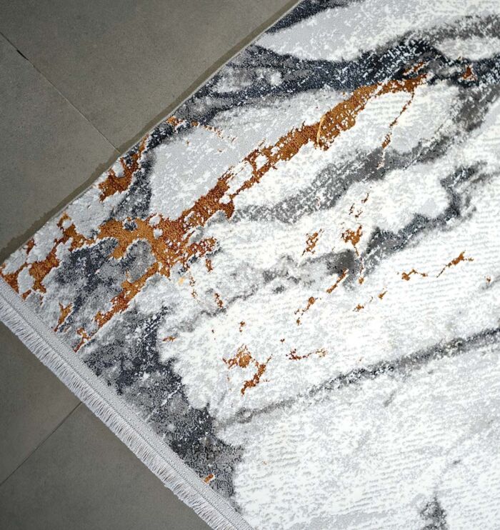 Stylish Turkish polyester rug, washable and durable, indoor and outdoor carpet ideal for living room, bedroom rugs, and home décor in UAE.