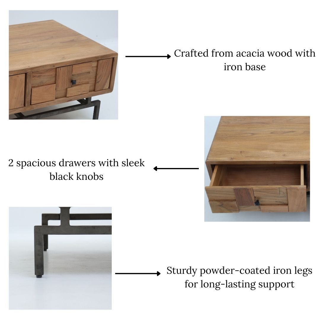 Coffee Table 2 Drawer Coffee Table with 2 Drawers – Modern Living Room Furniture Dubai