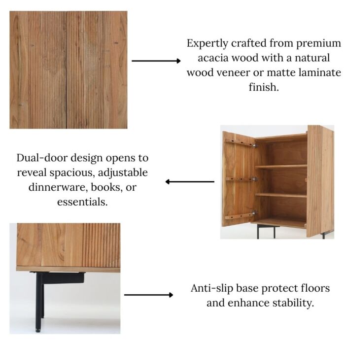 Cabinet 2 Door Half Stripes – Modern Storage Furniture Dubai