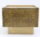 Side view of luxury square iron side table with golden brass antique finish