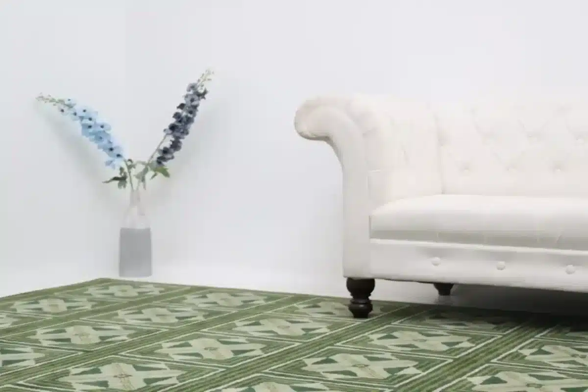 Green rug in modern home décor setting for new homes in the UAE