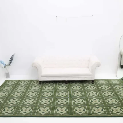 Wool rug in living room durable and naturally stain-resistant pet-friendly option