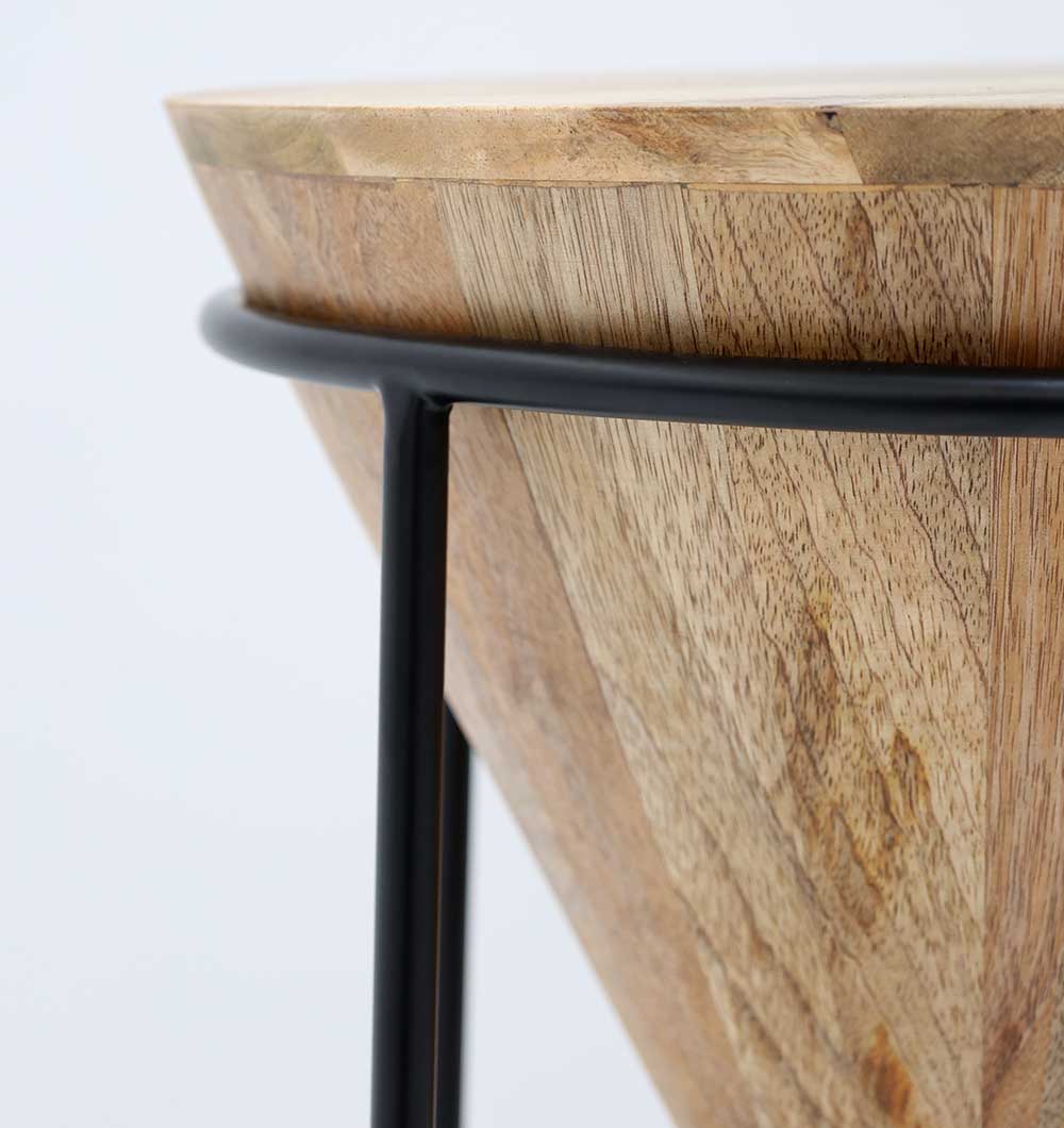 GH-002 (6) Modern Cone Accent Side Table – Solid Wood & Iron Base gh-002 - Image 2