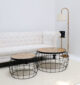 Industrial Nesting Side Tables – Solid Wood Top & Metal Wire Base (Set of 2) GH-068