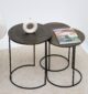 Set of 3 Modern Nesting Side Tables – Antique Brass Finish with Black Iron Base GH-070