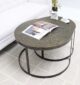 Modern Nesting Coffee Table Set – Round Wooden Top with Metal Frame GH-089