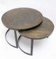 Modern Nesting Coffee Table Set – Round Wooden Top with Metal Frame GH-089 - Image 2