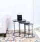 Set of 3 Modern Nesting Side Tables – Antique Brass Finish with Black Iron Base GH-071 - Image 3