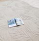 Close-up of Off White Color Handmade Area Rug HTW 115 showing detailed handwoven wool-cotton fibers