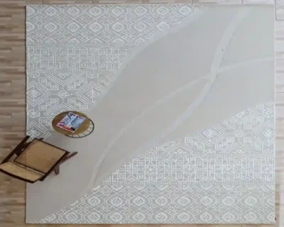 Top view of a handmade rug, perfect for gifting on special occasions